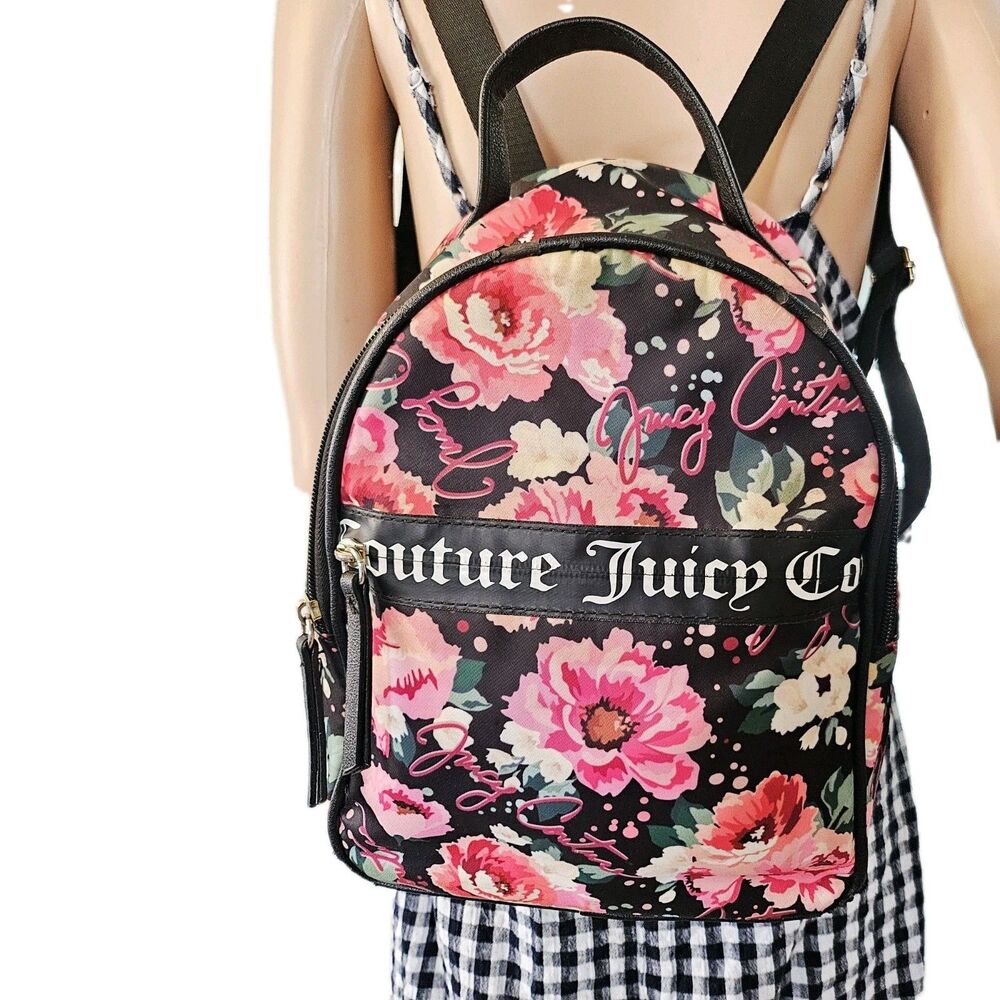 Juicy Couture Floral Mini Backpack | Black & Pink - Picture 4 of 10